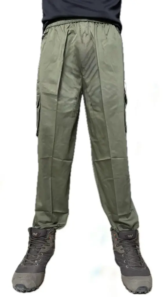 Men's Olive Green Straight Fit Cotton Cargo