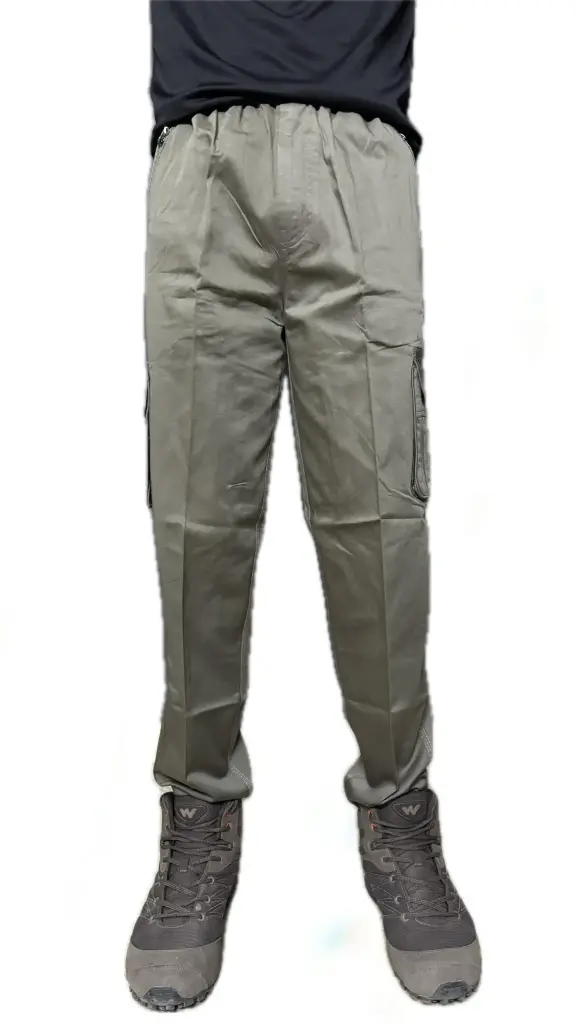 Men's Greyish Beige Straight Fit Cotton Cargo
