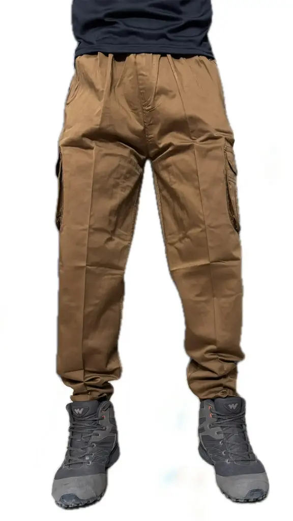 Men's Mustard Brown Straight Fit Cotton Cargo