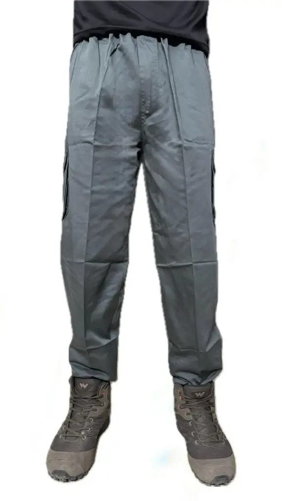 Men's Bluish Grey Straight Fit Cotton Cargo