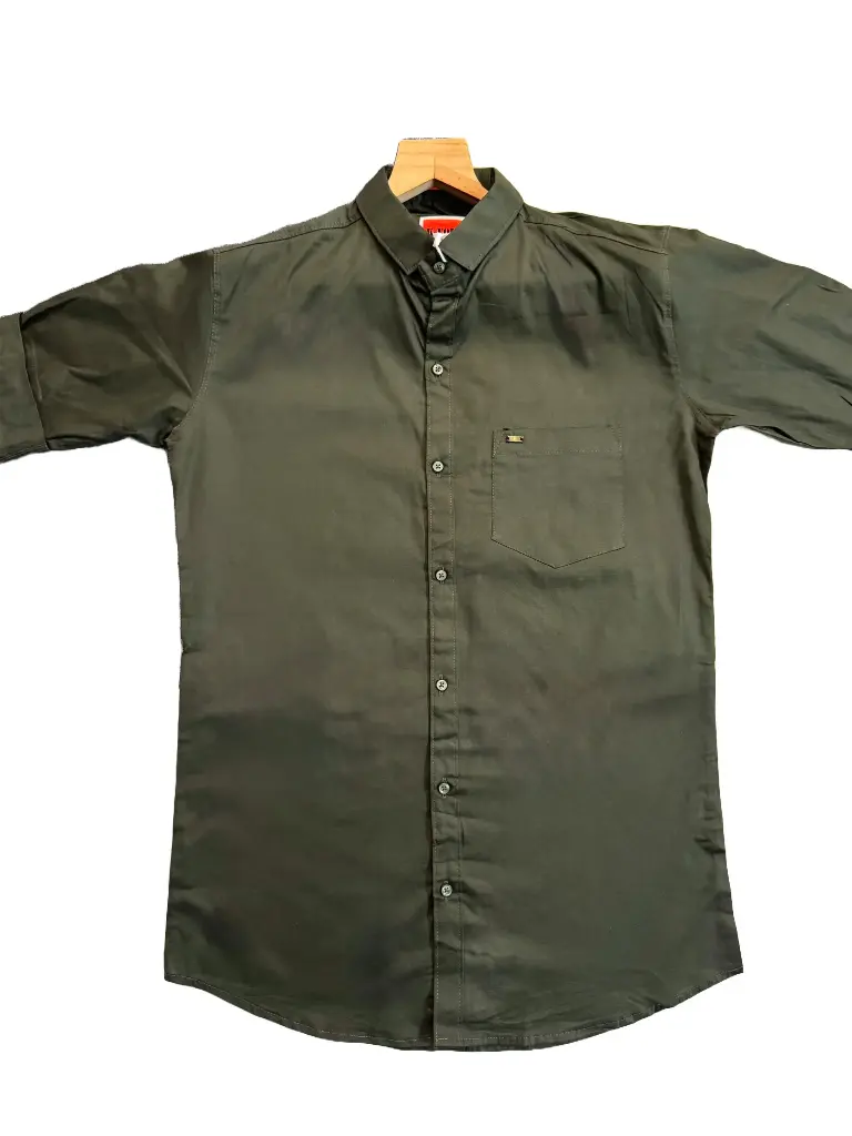 Men's Olive Green Regular Fit Shirt