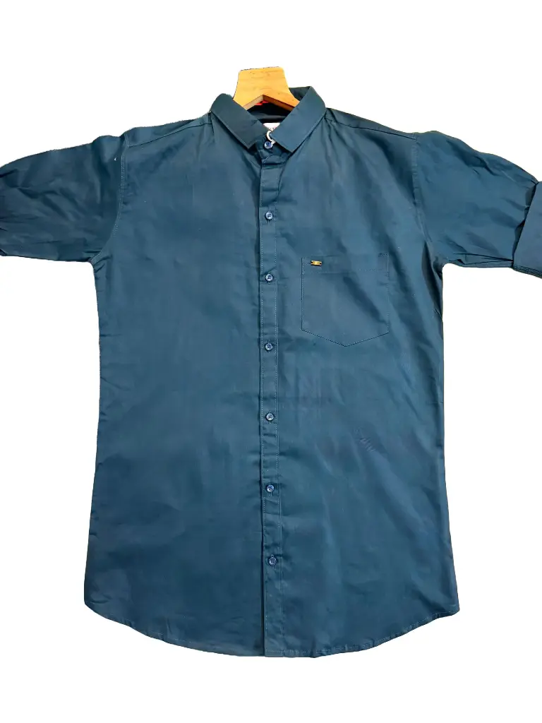 Men's Emerald Blue Regular Fit Shirt