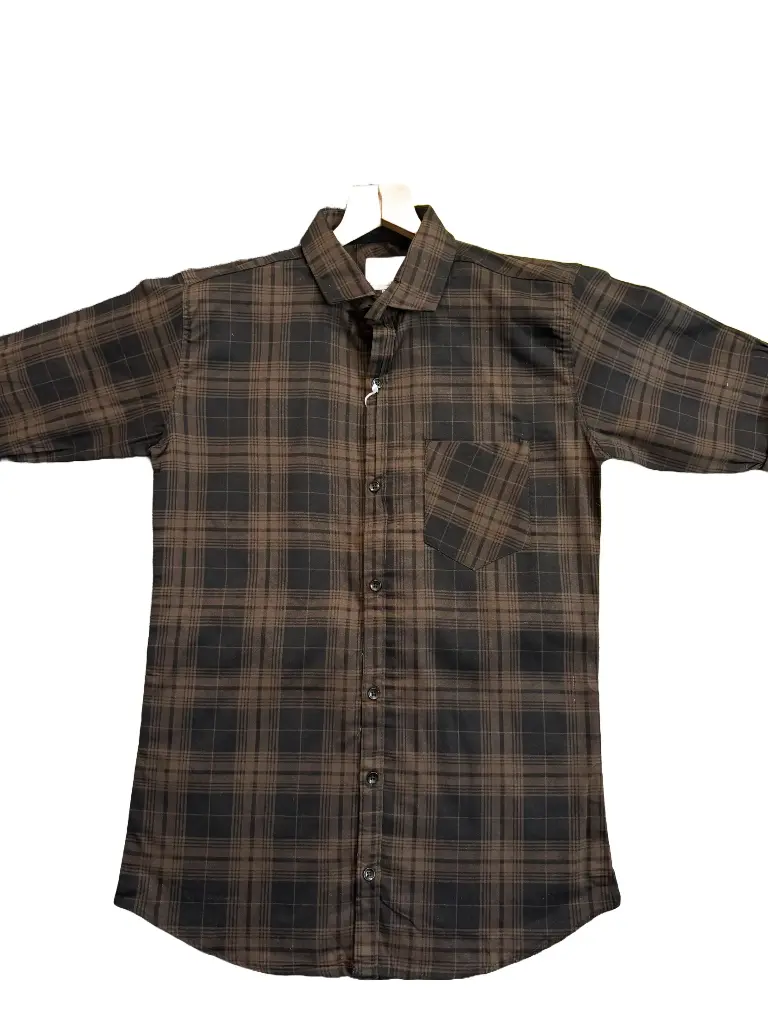Brown & Black Casual Shirt For Men