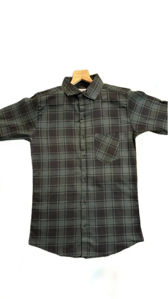 Green Checks Casual Shirt For Men