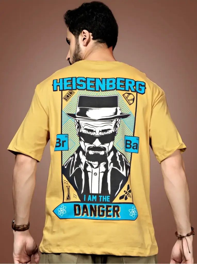 Heisenberg Yellow Graphic Printed Oversized T-Shirt