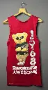 Men's Red Graphic Printed Vest For Gym