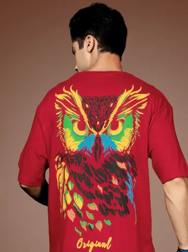 Venue Original Owl Printed Oversized T-Shirt