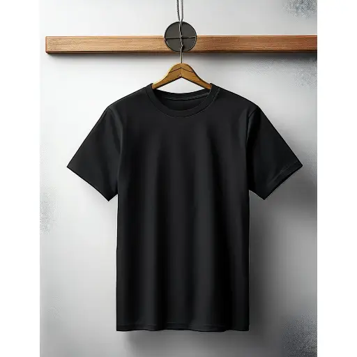 Solid Black Regular Fit T-Shirt