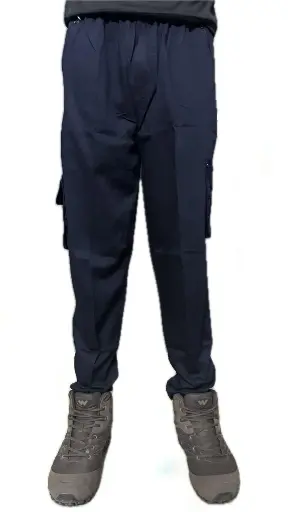 Men's Blue Straight Fit Cotton Cargo
