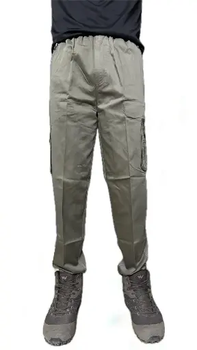 Men's Greyish Beige Straight Fit Cotton Cargo