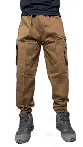Men's Mustard Brown Straight Fit Cotton Cargo