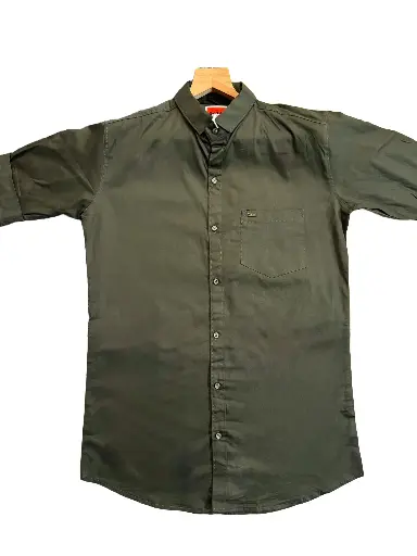 Men's Olive Green Regular Fit Shirt