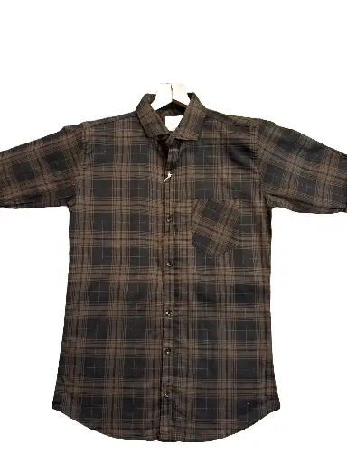 Brown & Black Casual Shirt For Men