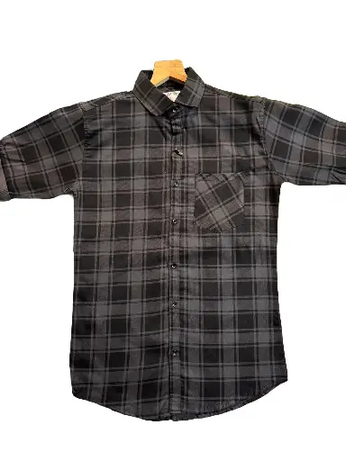 Black & Grey Casual Shirt For Men