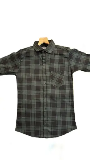 Green Checks Casual Shirt For Men